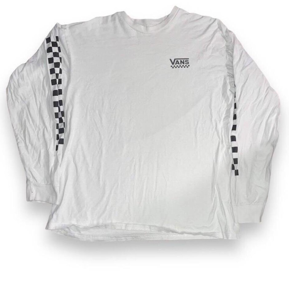 Vans white checkered long sleeve shirt XL